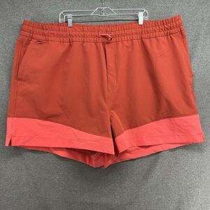 Stretchtech Shorts Women's Size 4X Two Tone Orange Elastic & Drawstring Waist
